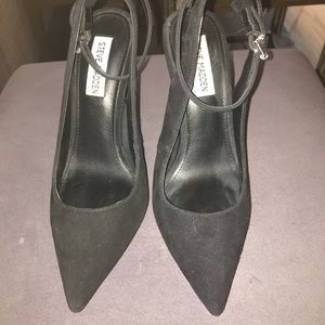 Steve Madden black suede heels, size 7.